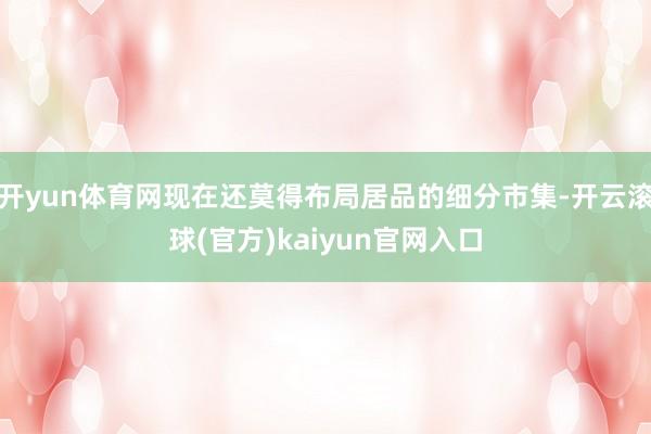 开yun体育网现在还莫得布局居品的细分市集-开云滚球(官方)kaiyun官网入口