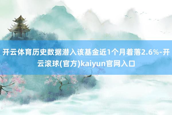 开云体育历史数据潜入该基金近1个月着落2.6%-开云滚球(官方)kaiyun官网入口