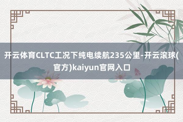 开云体育CLTC工况下纯电续航235公里-开云滚球(官方)kaiyun官网入口