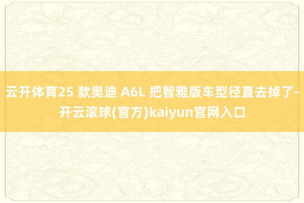 云开体育25 款奥迪 A6L 把智雅版车型径直去掉了-开云滚球(官方)kaiyun官网入口